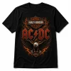 Vintage AC/DC Harley Davidson Eagle Motorcycle Rock Band Graphic T-Shirt