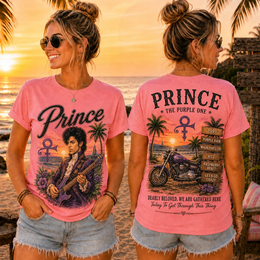 Vintage Prince Purple Rain Retro Sunset Pink Graphic T-Shirt Vintage Prince Purple Rain Retro Sunset Pink Graphic T-Shirt