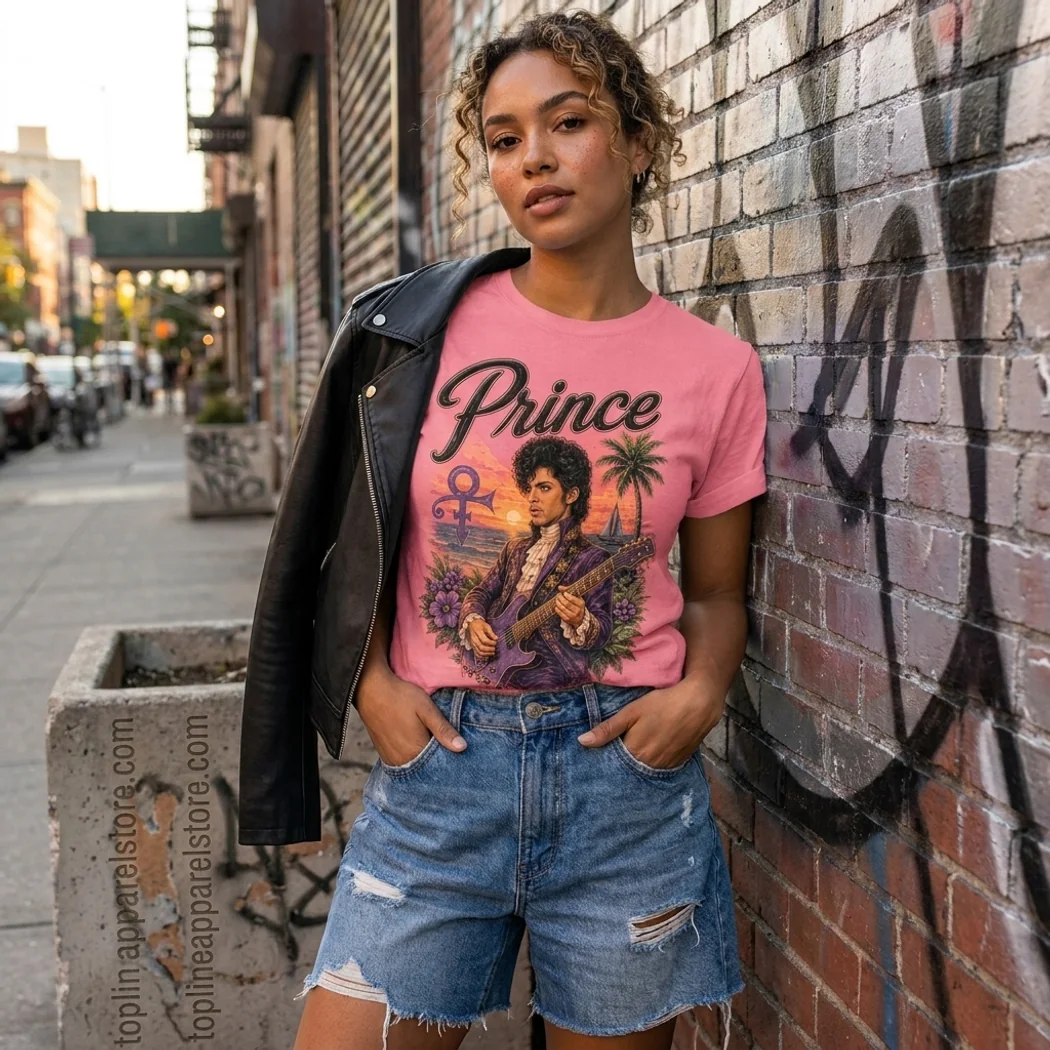Vintage Prince Purple Rain Retro Sunset Pink Graphic T-Shirt Vintage Prince Purple Rain Retro Sunset Pink Graphic T-Shirt