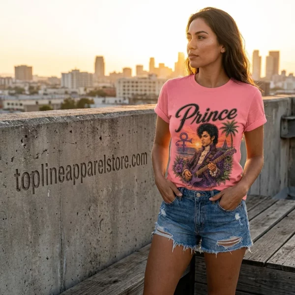 Vintage Prince Purple Rain Retro Sunset Pink Graphic T-Shirt