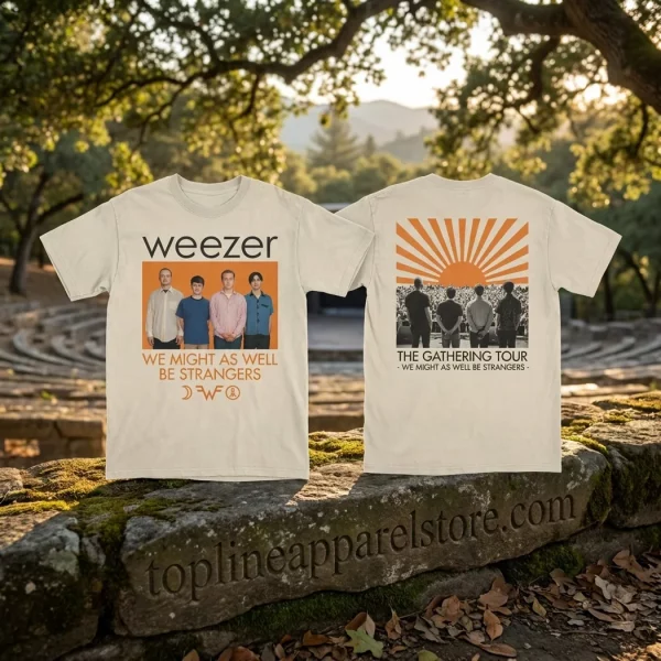 Weezer The Gathering Tour We Might As Well Be Strangers Vintage Concert Graphic T-Shirt