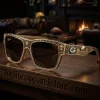 Kawasaki Z Series Motorcycle Biker Premium Square Metal Frame Green Rhinestone Sunglasses Kawasaki Z Series Motorcycle Biker Premium Square Metal Frame Green Rhinestone Sunglasses