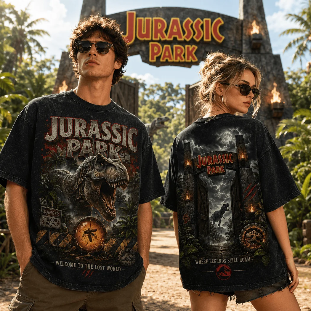 Jurassic Park T-Rex Vintage Washed Black Retro Dinosaur Movie Graphic T-Shirt Jurassic Park T-Rex Vintage Washed Black Retro Dinosaur Movie Graphic T-Shirt