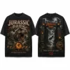 Jurassic Park T-Rex Vintage Washed Black Retro Dinosaur Movie Graphic T-Shirt