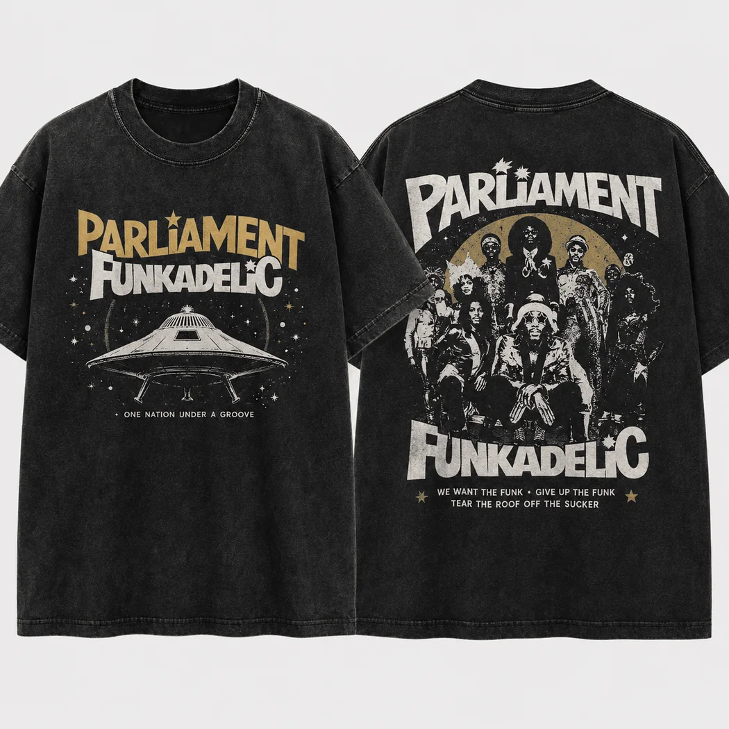 Parliament Funkadelic One Nation Under a Groove Vintage Acid Wash Graphic T-Shirt Parliament Funkadelic One Nation Under a Groove Vintage Acid Wash Graphic T-Shirt