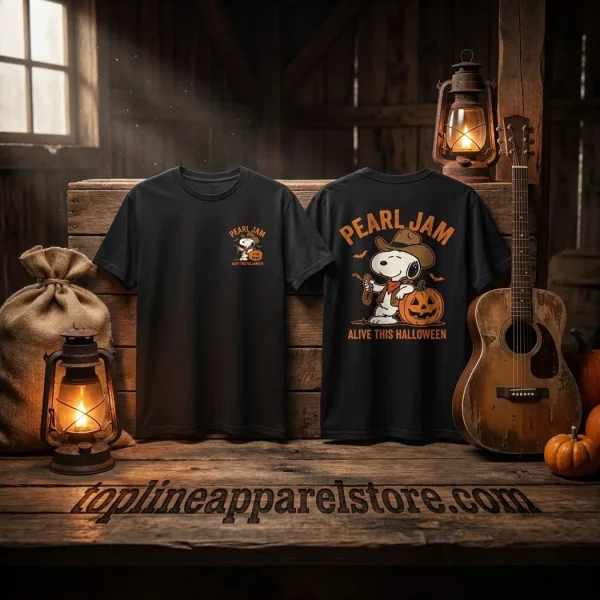 Pearl Jam Snoopy Cowboy Alive This Halloween Vintage Graphic T-Shirt