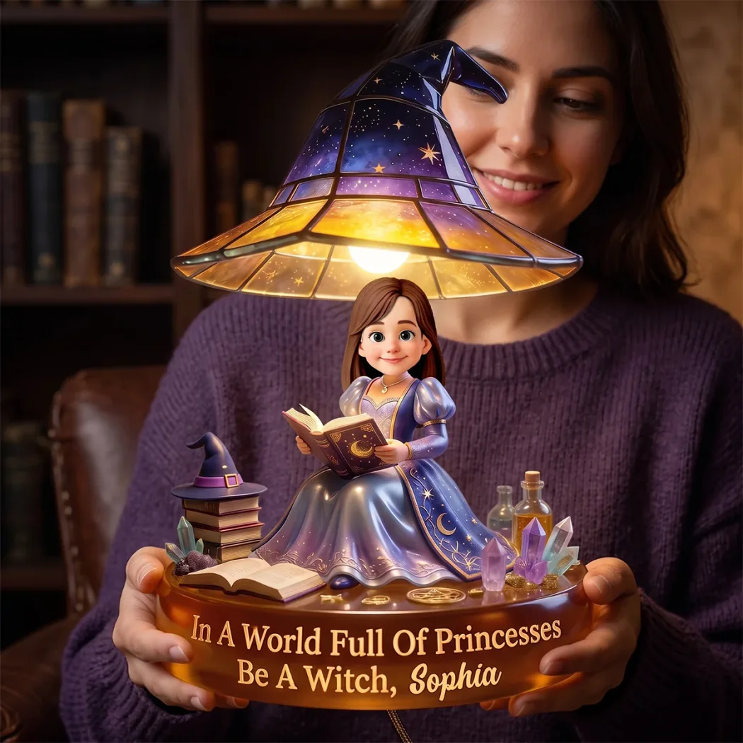 Personalized In a World Full of Princesses Be a Witch Custom Name Magic LED Acrylic Night Light Personalized In a World Full of Princesses Be a Witch Custom Name Magic LED Acrylic Night Light