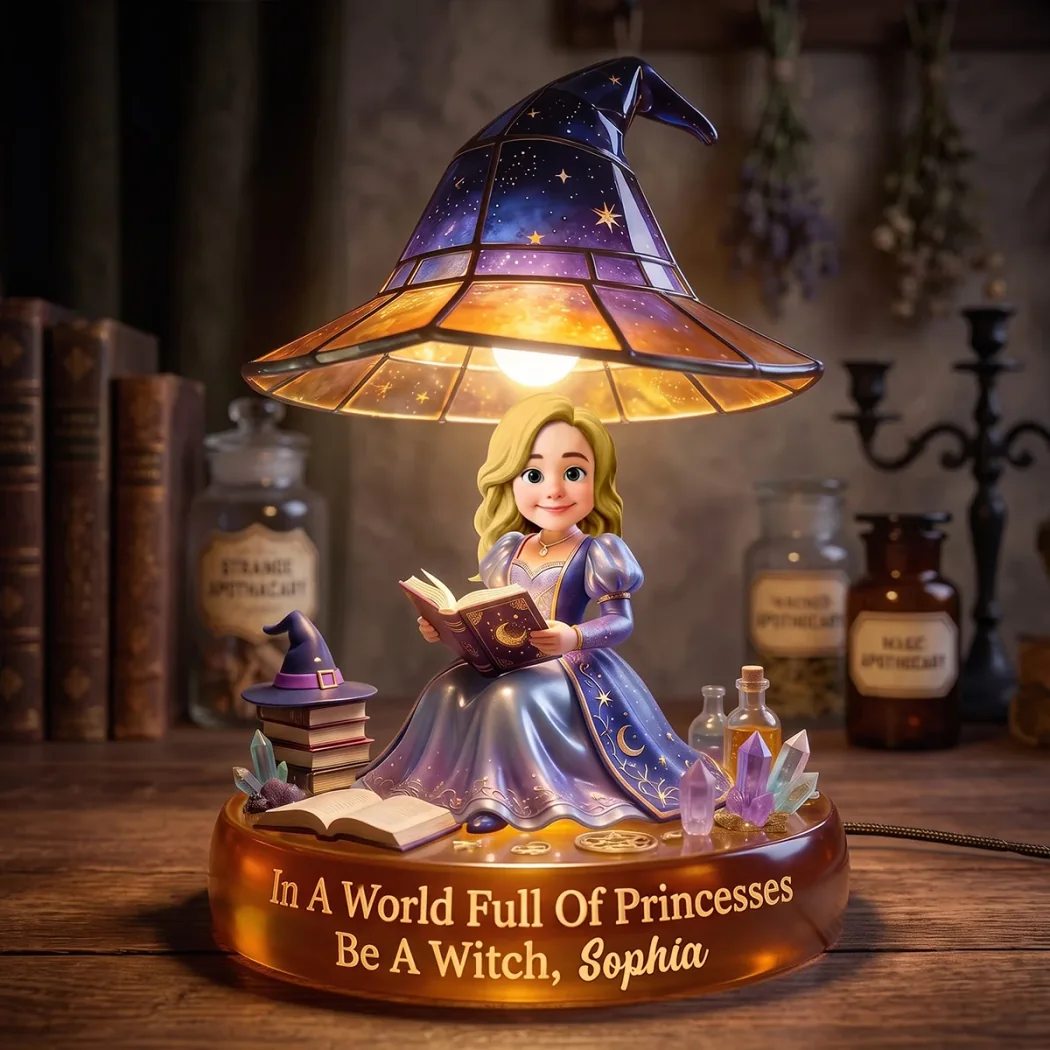 Personalized In a World Full of Princesses Be a Witch Custom Name Magic LED Acrylic Night Light Personalized In a World Full of Princesses Be a Witch Custom Name Magic LED Acrylic Night Light
