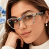 Ray-Ban x The Smurfs Limited Edition Luxury Gold Embellished Crystal Pearl Fashion Sunglasses