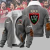 RC Toulon Rugby Personalized Red Cable Knit Print Sherpa Lined Winter Fleece Jacket