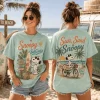 Snoopy Surf Escape Retro Sun Sand and Beach Vibes Graphic T-Shirt