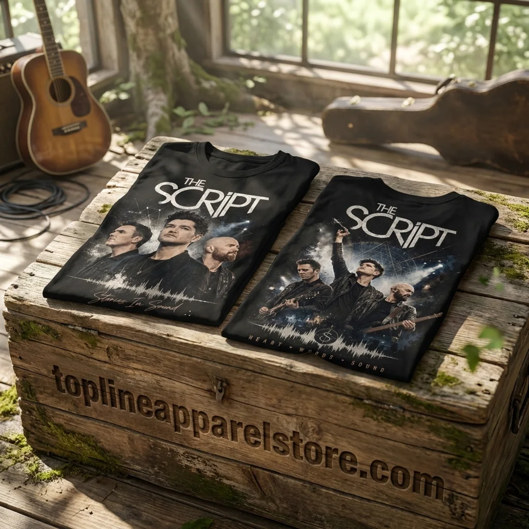 The Script Stories In Sound Alternative Rock Band Merch Live Concert Graphic T-Shirt The Script Stories In Sound Alternative Rock Band Merch Live Concert Graphic T-Shirt