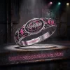 Yungblud The Weirdos Pink Crystal Engraved Punk Rock Silver Bangle Bracelet