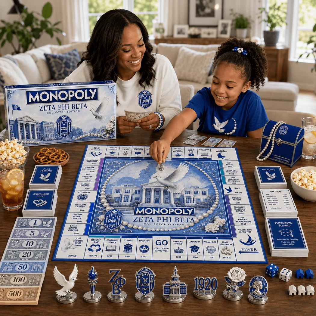 Zeta Phi Beta Collector Edition Custom Monopoly Inspired Sorority Board Game Zeta Phi Beta Collector Edition Custom Monopoly Inspired Sorority Board Game